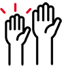 Icon for AGM Business, hands raised