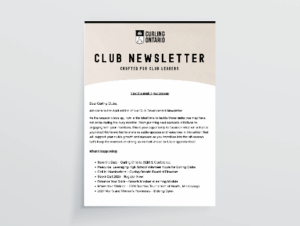mockup of the club newsletter