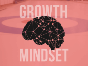 image that says "growth mindset" with a graphic of a brain/mind