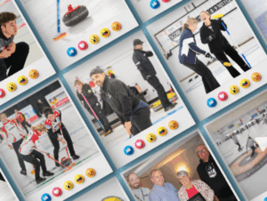 reel type graphic of a bunch of curling community photos