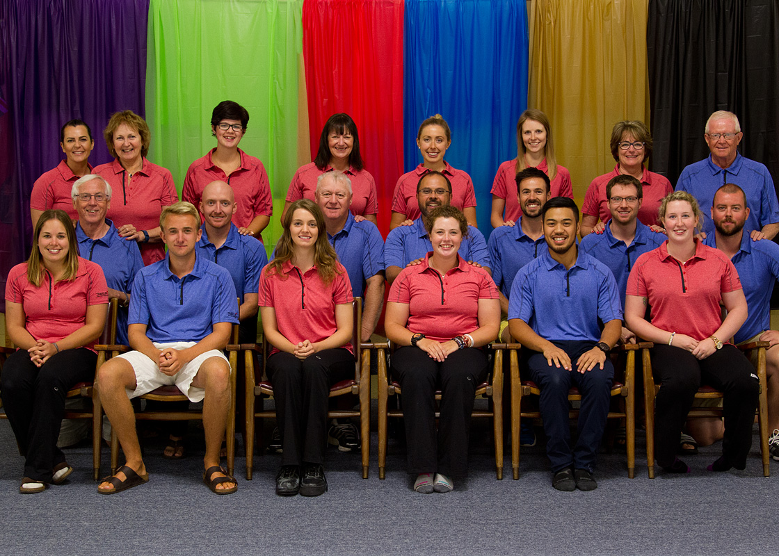 Trillium Curling Camp instructors posing for a photo