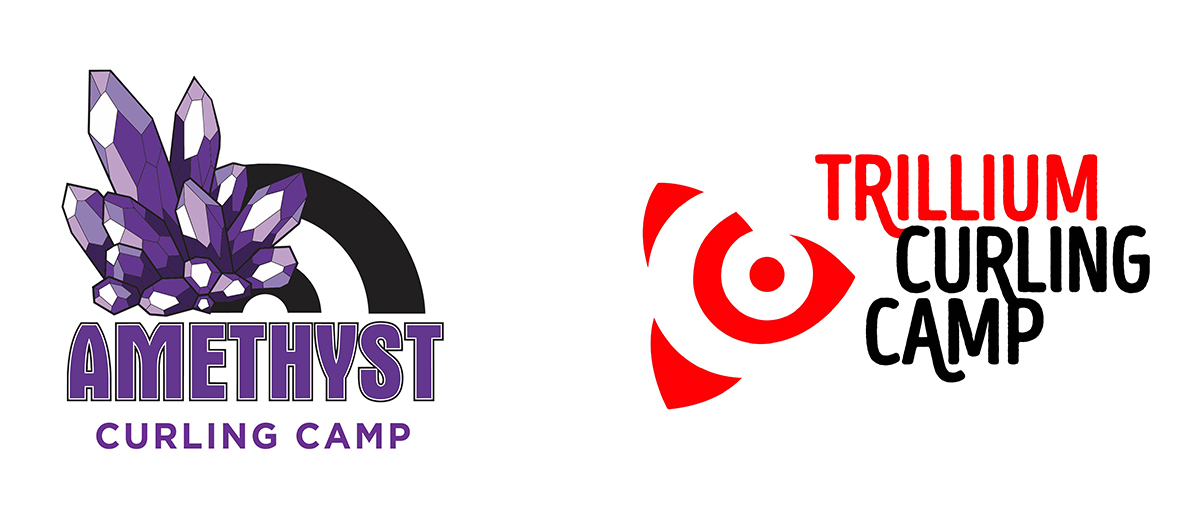 Amethyst and Trillium Curling Camp logos